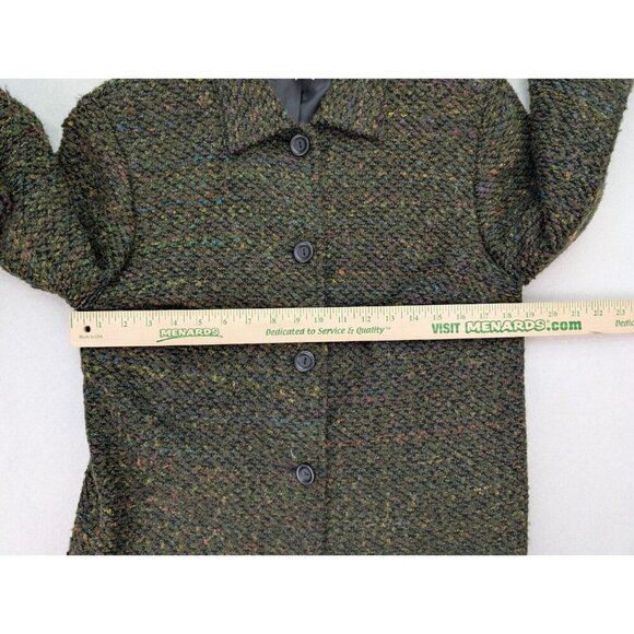 Sag Harbor Women's Blazer Jacket Size 8 Green Textured - Picture 5 of 10